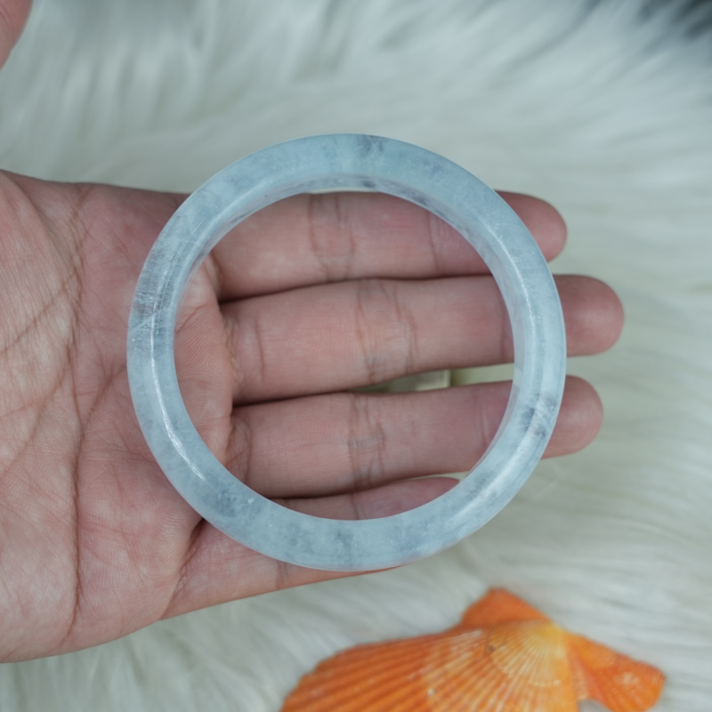 Vòng kiềng Aquamarine oval ni 57 chuẩn 4A