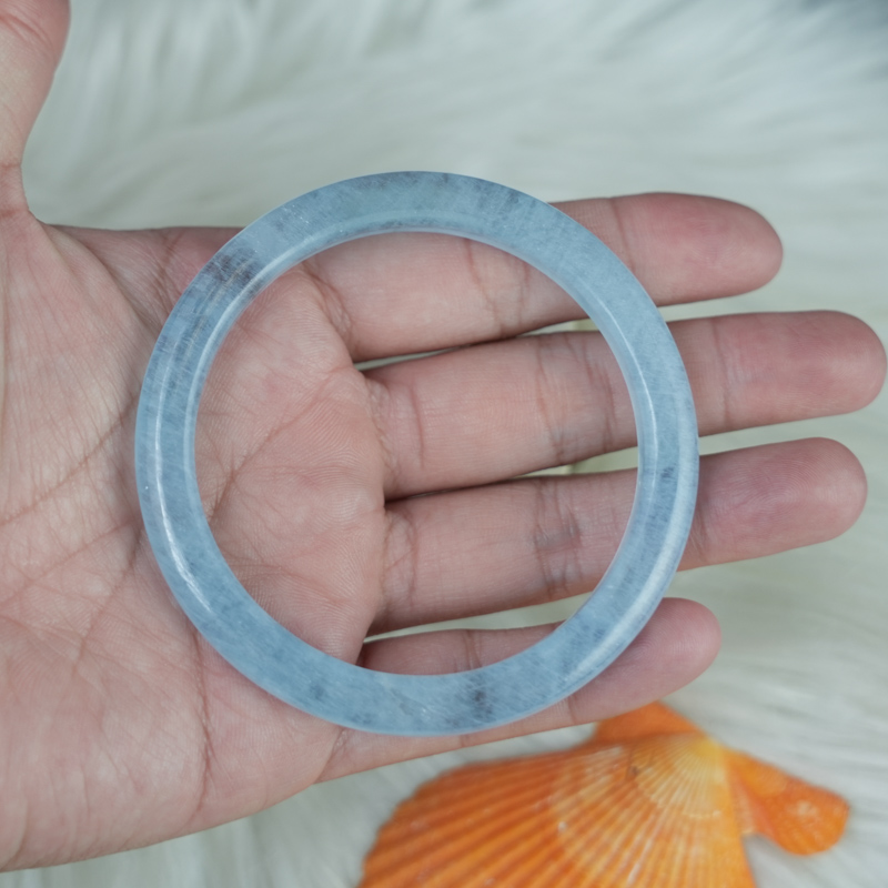 Vòng kiềng Aquamarine oval ni 58 chuẩn 4A