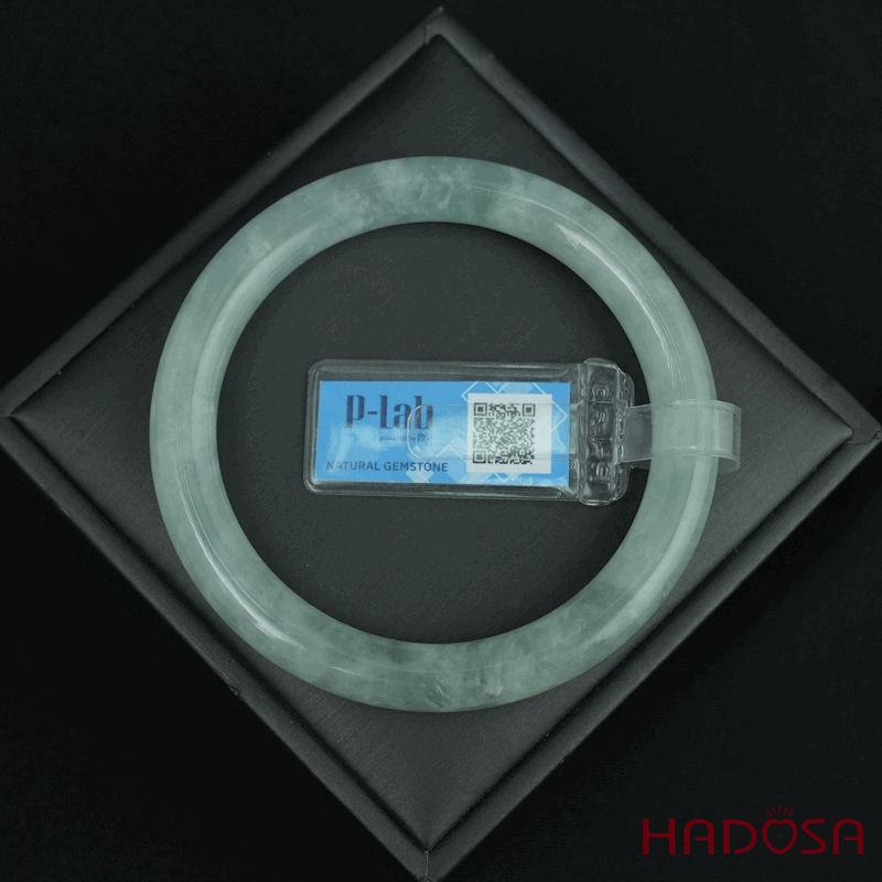 Vòng Ngọc Cẩm Thạch bản tròn xanh đậu ni 58