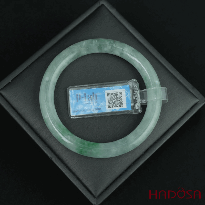 Vòng Ngọc Cẩm Thạch bản tròn xanh đậu ni 53