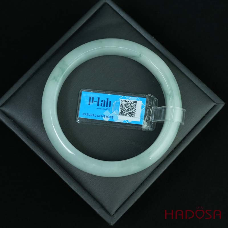 Vòng Ngọc Cẩm Thạch lá hẹ xanh điểm lí ni 56