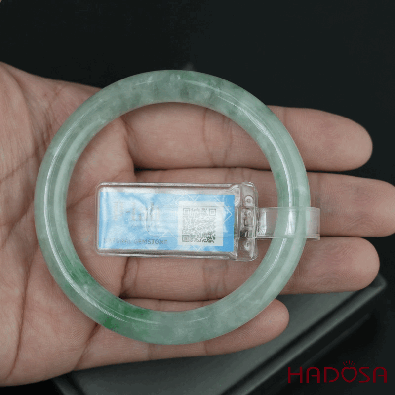 Vòng Ngọc Cẩm Thạch bản tròn xanh đậu ni 53