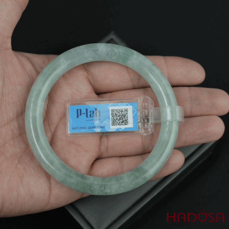 Vòng Ngọc Cẩm Thạch bản tròn xanh đậu ni 58