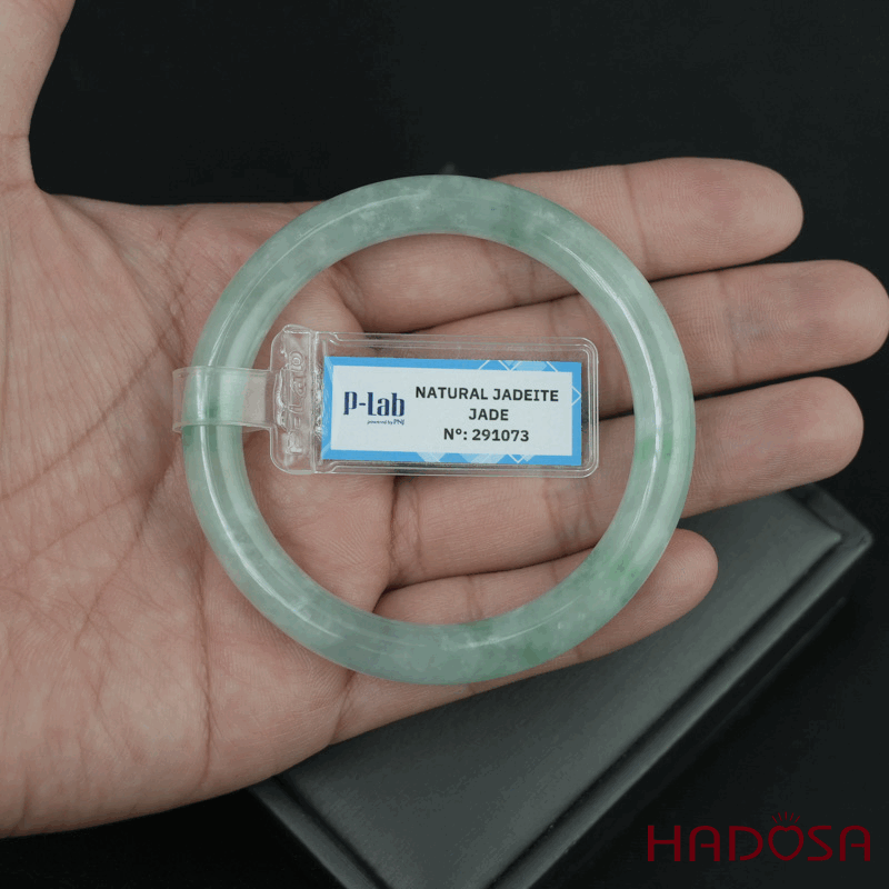 Vòng Ngọc Cẩm Thạch bản tròn xanh đậu ni 51