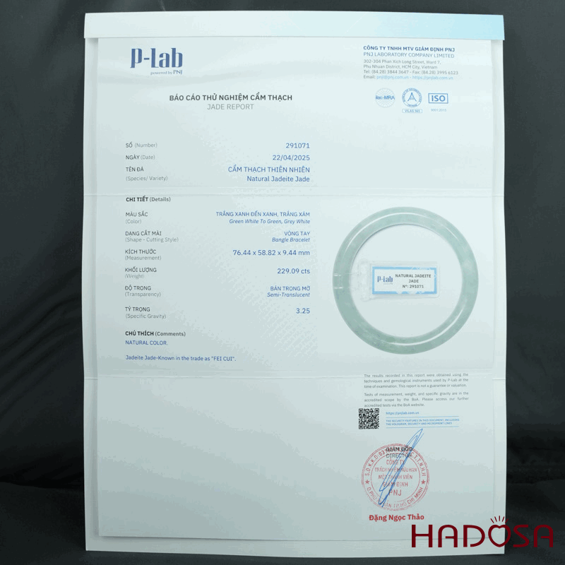 Vòng Ngọc Cẩm Thạch bản tròn xanh đậu ni 58