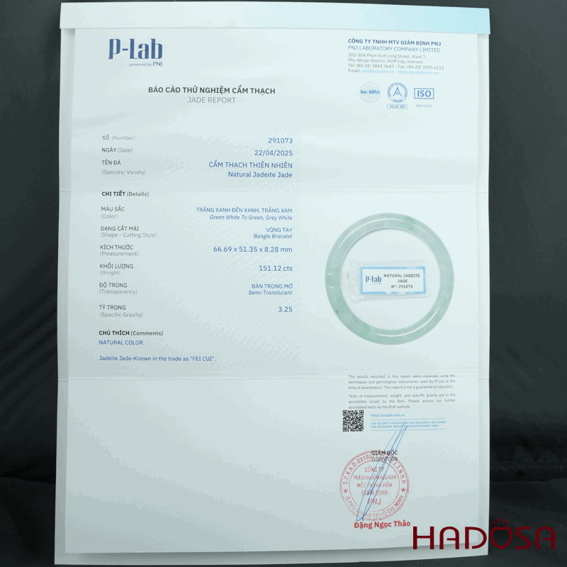 Vòng Ngọc Cẩm Thạch bản tròn xanh đậu ni 51