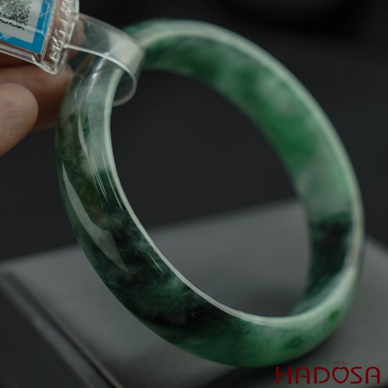 Vòng kiềng Cẩm Thạch lá hẹ xanh lí ni 60