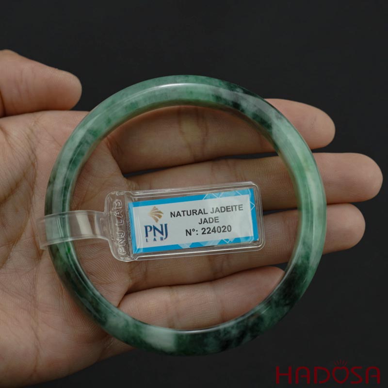 Vòng kiềng Cẩm Thạch lá hẹ xanh lí ni 60