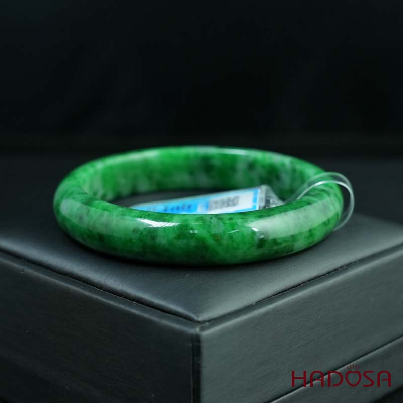 Vòng Ngọc Cẩm Thạch lá hẹ xanh vân bông ni 58