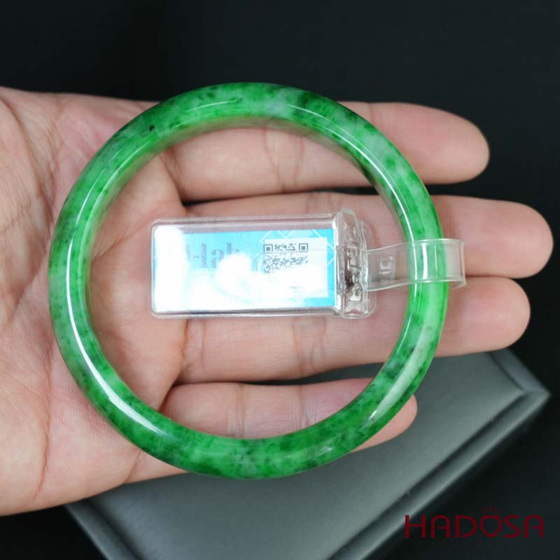 Vòng Ngọc Cẩm Thạch lá hẹ xanh vân bông ni 58