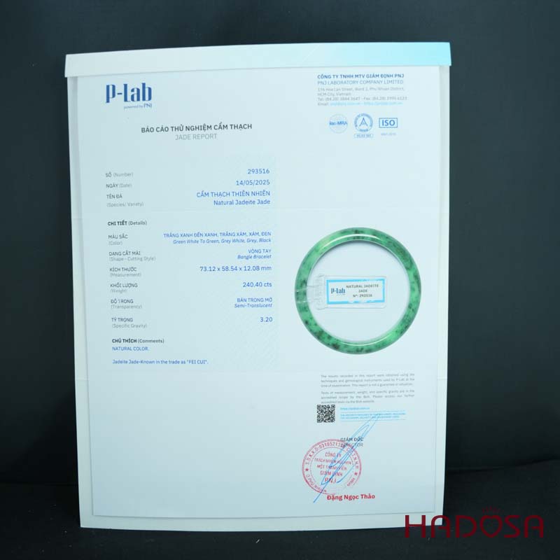 Vòng Ngọc Cẩm Thạch lá hẹ xanh vân bông ni 58