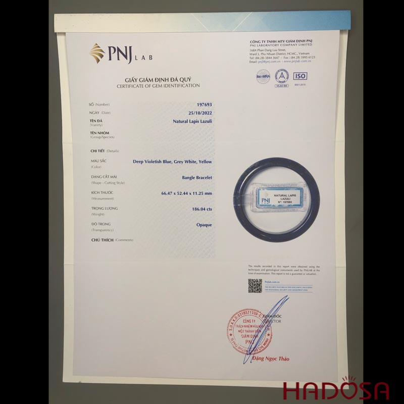 Vòng kiềng Lapis Lazuli 52mm 2A