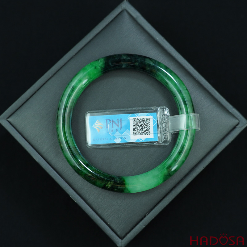 Vòng Ngọc Cẩm Thạch bản tròn xanh tươi ni 52