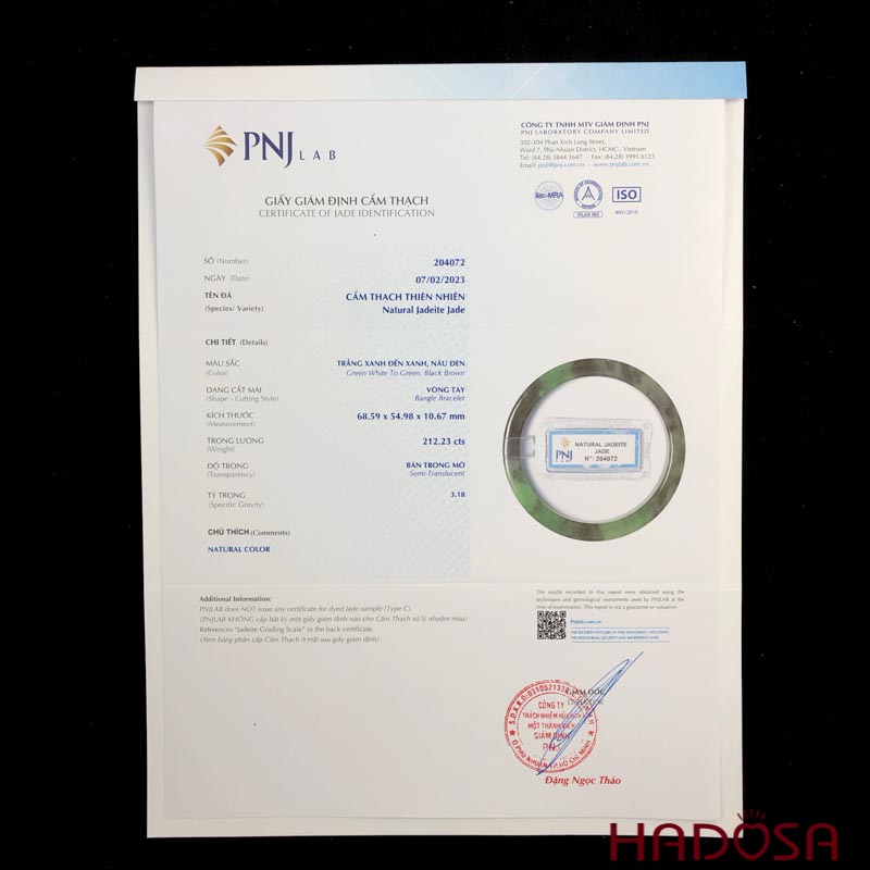 Vòng Ngọc Cẩm Thạch bản vuông xanh lý ni 54