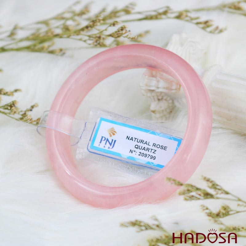 Vòng kiềng Thạch anh hồng lá hẹ Ni 53 cao cấp