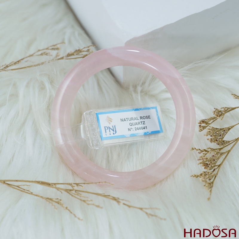 Vòng kiềng Thạch Anh Hồng tròn ni 51mm