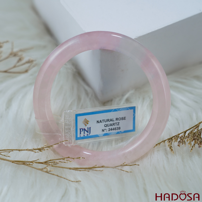 Vòng kiềng thạch anh hồng tròn ni 52mm 4A