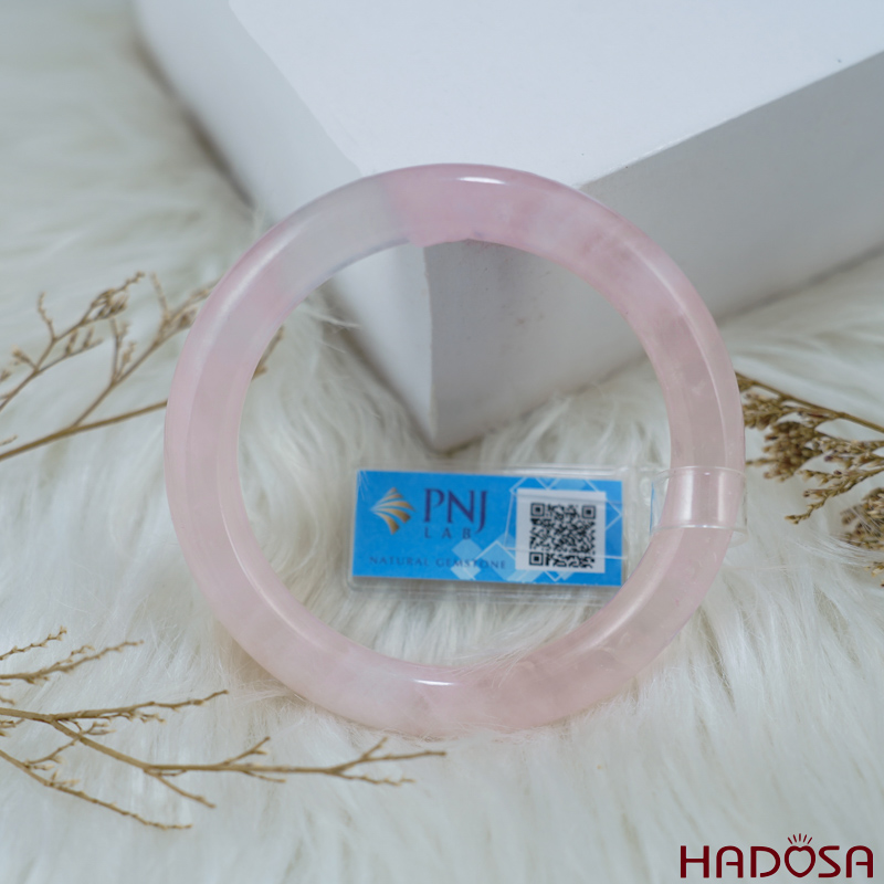 Vòng kiềng thạch anh hồng tròn ni 52mm 4A