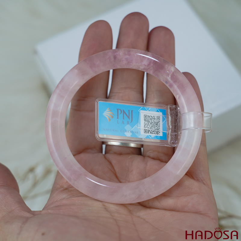 Vòng kiềng thạch anh hồng tròn ni 52mm 4A