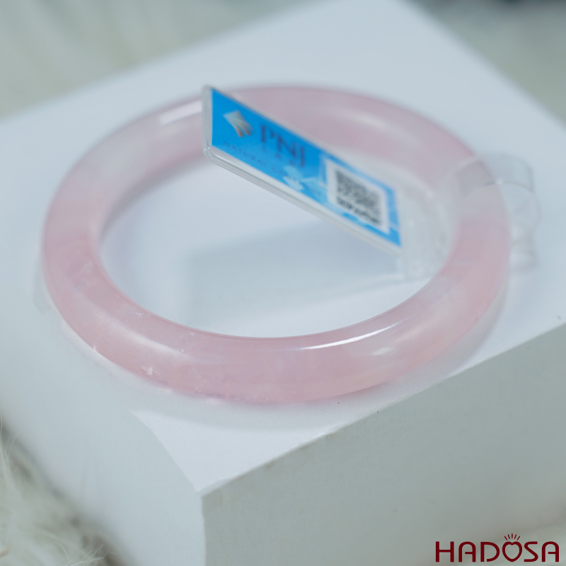 Vòng kiềng thạch anh hồng tròn ni 52mm 4A