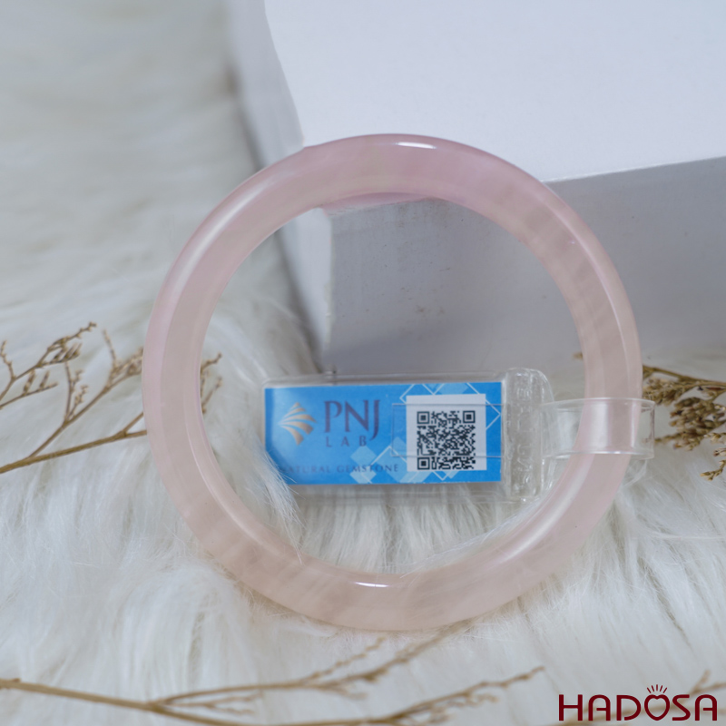 Vòng kiềng Thạch Anh Hồng tròn ni 53mm