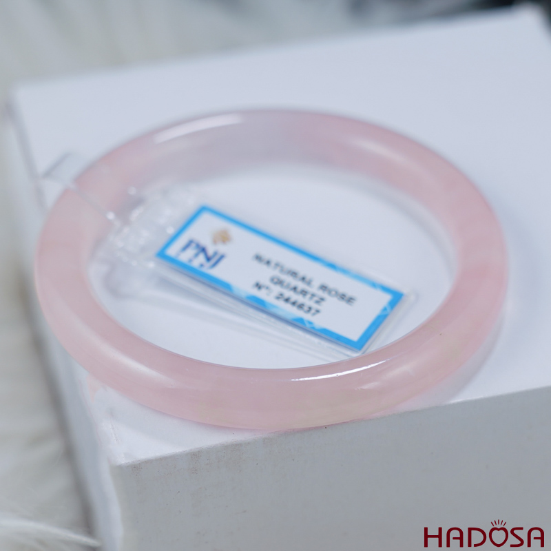 Vòng kiềng Thạch Anh Hồng tròn ni 53mm