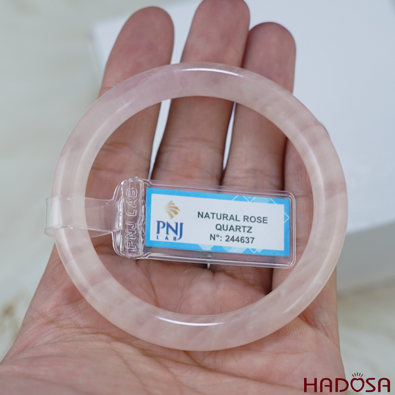 Vòng kiềng Thạch Anh Hồng tròn ni 53mm