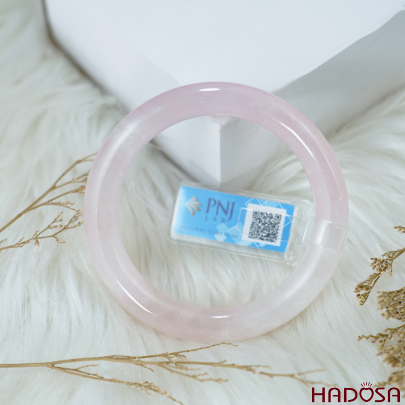 Vòng kiềng Thạch Anh Hồng tròn ni 55mm