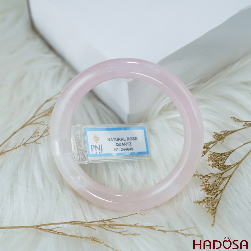 Vòng kiềng Thạch Anh Hồng tròn ni 55mm