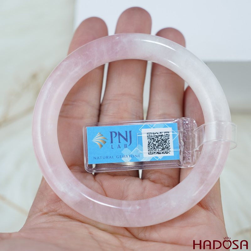 Vòng kiềng Thạch Anh Hồng tròn ni 55mm