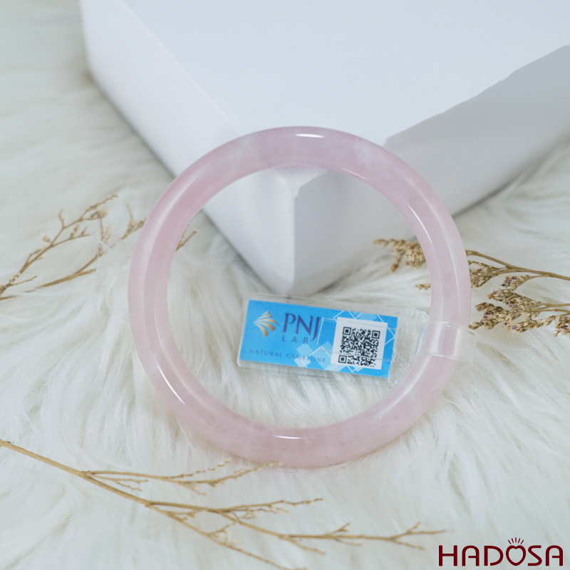 Vòng kiềng thạch anh hồng tròn 57mm 4A