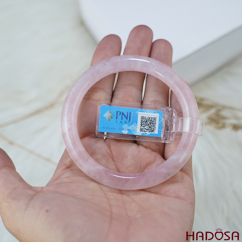 Vòng kiềng thạch anh hồng tròn 57mm 4A