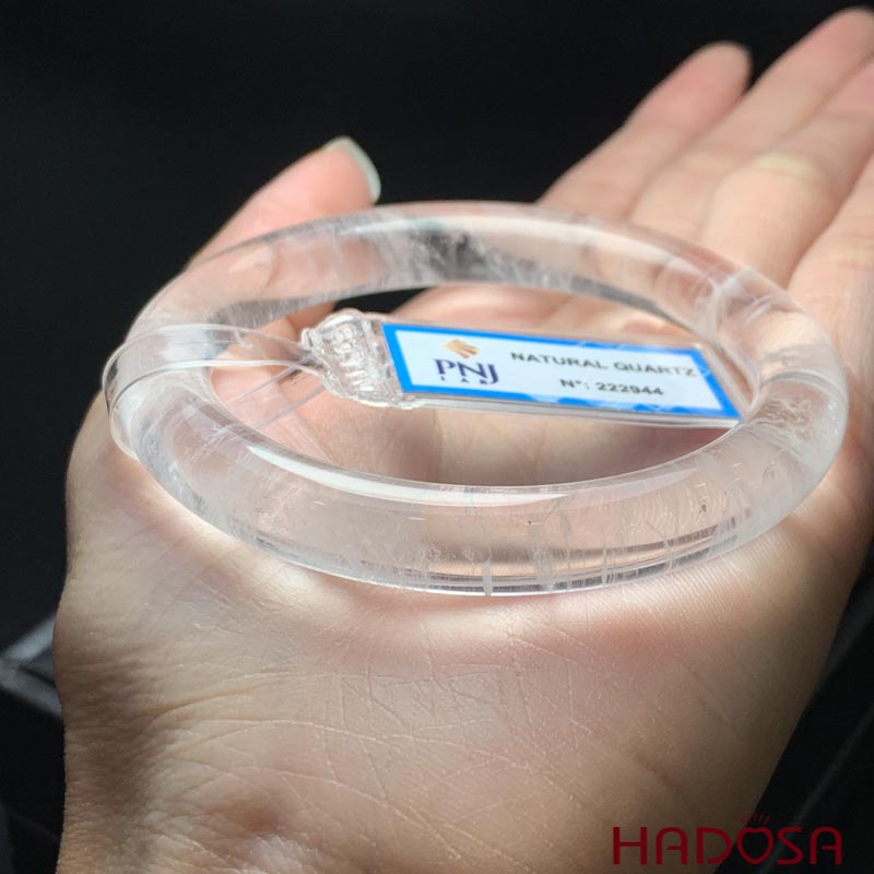 Vòng kiềng thạch anh trắng tròn 53mm 5A