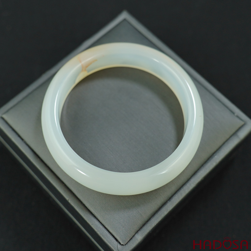 Vòng mã não cam phớt trắng ni 56mm chuẩn 5A