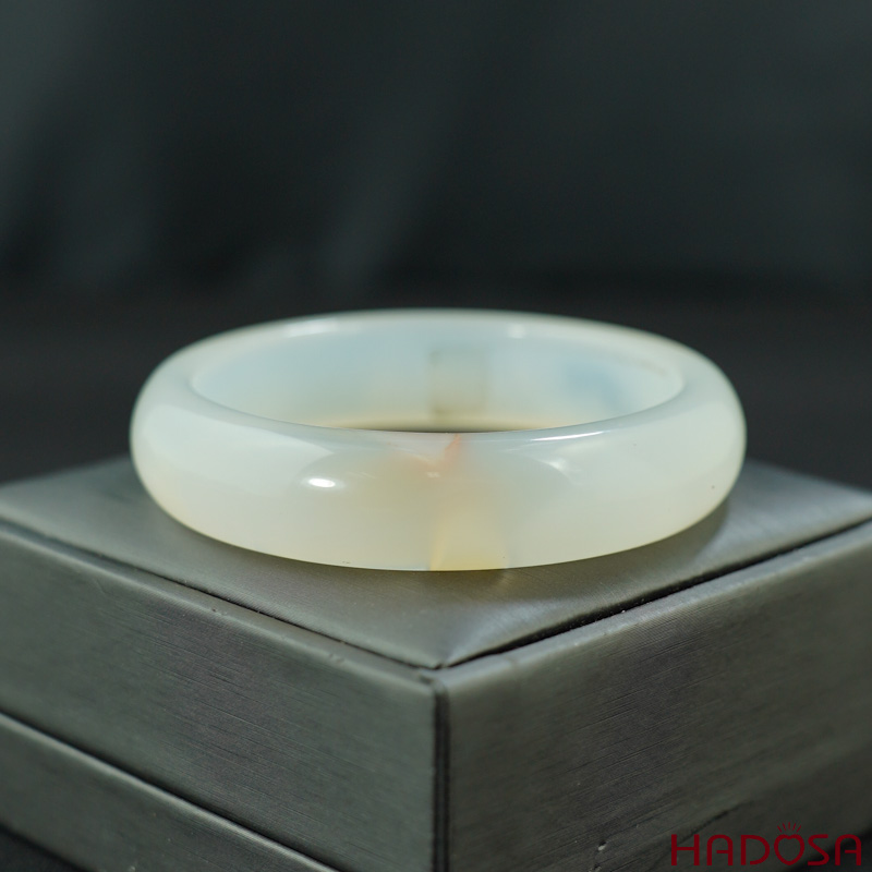 Vòng mã não cam phớt trắng ni 56mm chuẩn 5A