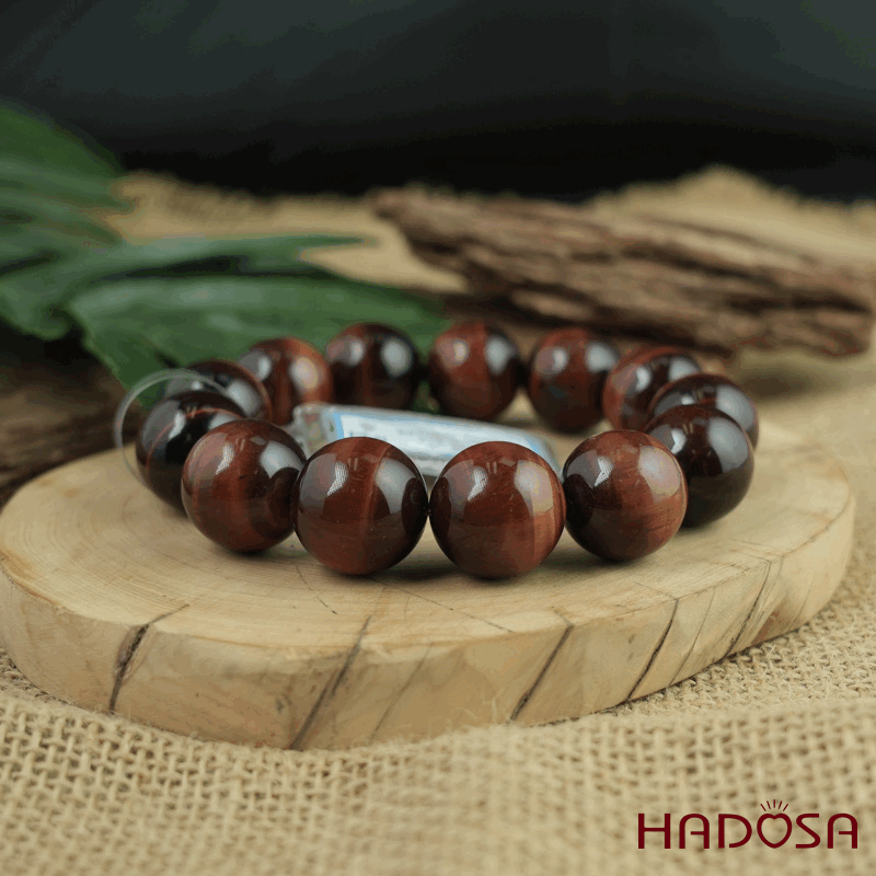 Đá Mắt Hổ Nâu Đỏ 18mm đặc biệt cao cấp chuẩn 6A