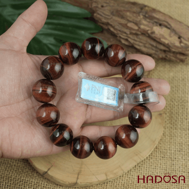 Đá Mắt Hổ Nâu Đỏ 18mm đặc biệt cao cấp chuẩn 6A