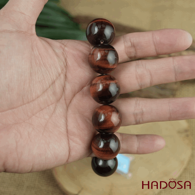 Đá Mắt Hổ Nâu Đỏ 18mm đặc biệt cao cấp chuẩn 6A