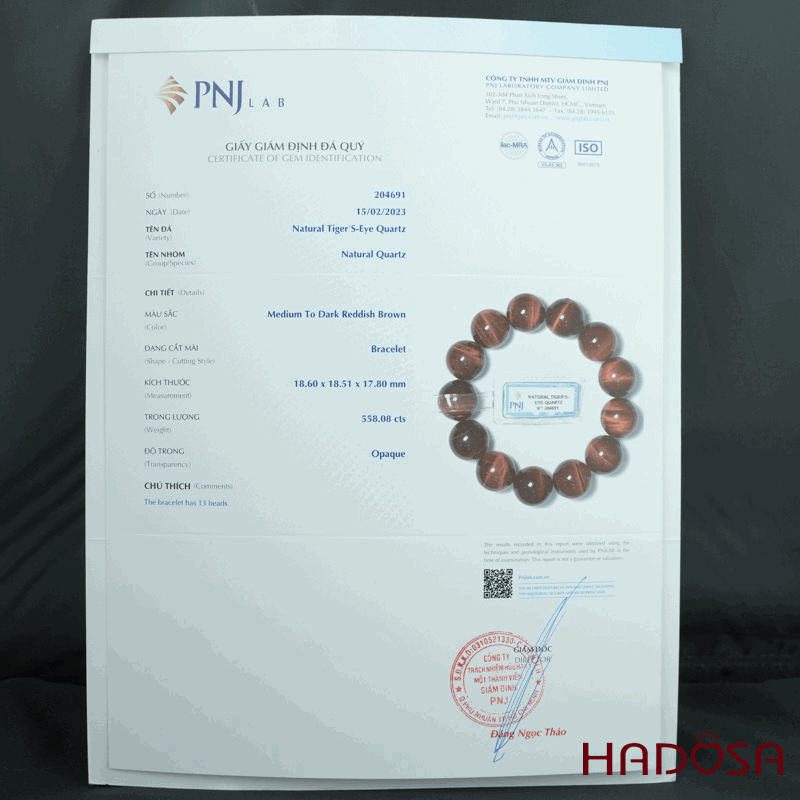 Đá Mắt Hổ Nâu Đỏ 18mm đặc biệt cao cấp chuẩn 6A