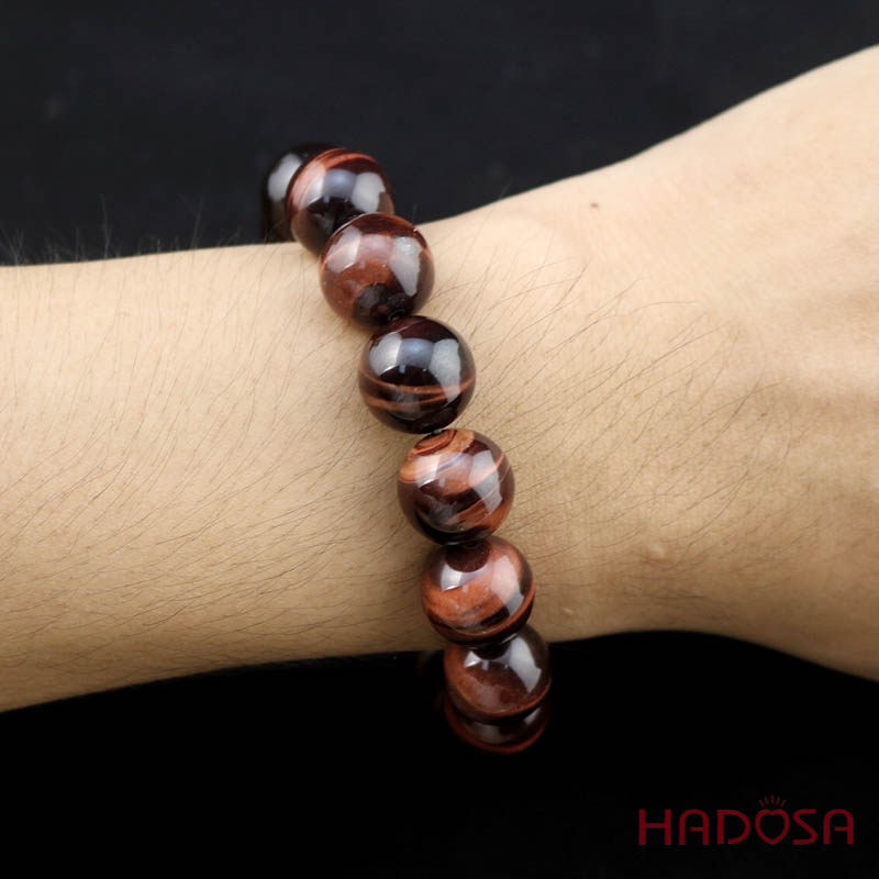 Thạch anh mắt hổ nâu đỏ 14mm 5A