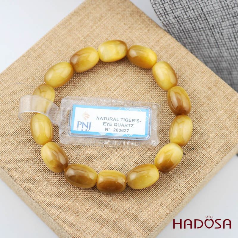 Vòng Mắt Hổ vàng lu thống 10*14mm cao cấp chuẩn 6A