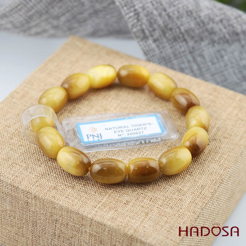 Vòng Mắt Hổ vàng lu thống 10*14mm cao cấp chuẩn 6A