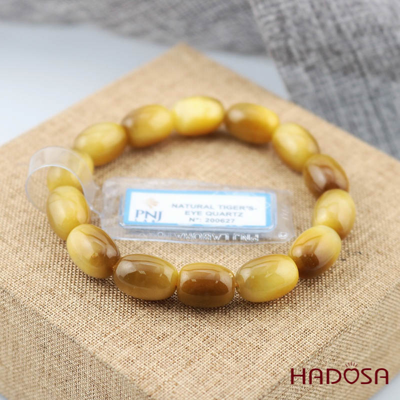 Vòng Mắt Hổ vàng lu thống 10*14mm cao cấp chuẩn 6A