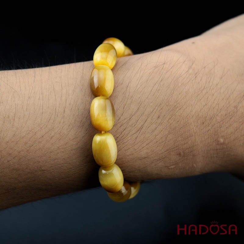 Vòng Mắt Hổ vàng lu thống 10*14mm cao cấp chuẩn 6A