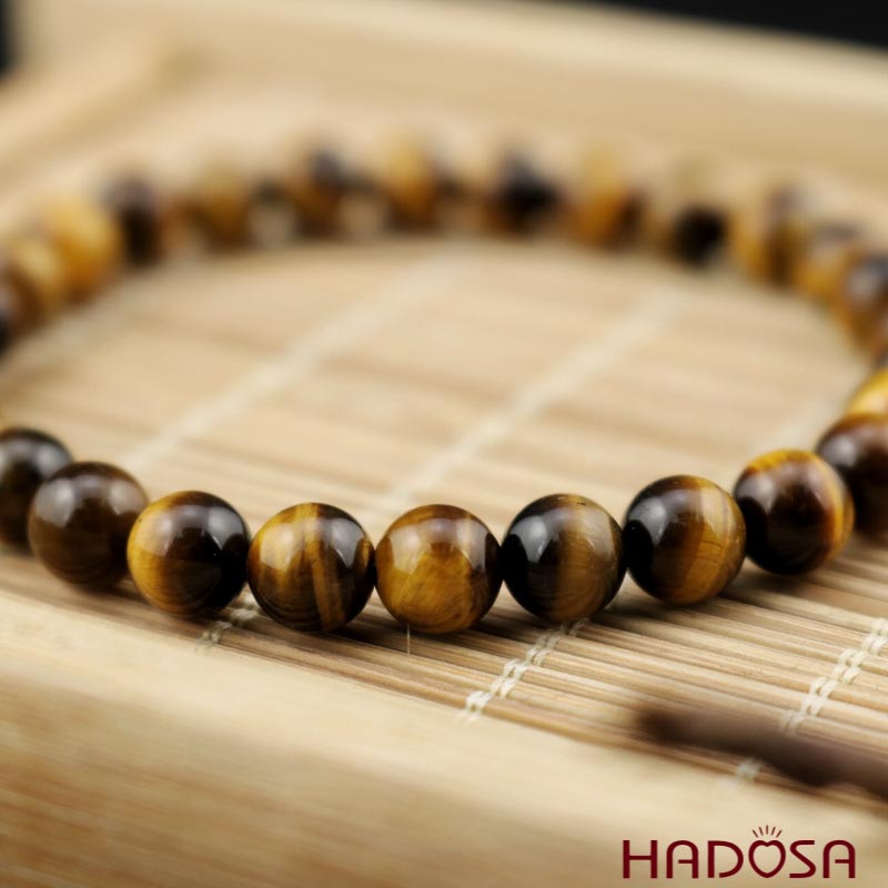 Vòng đá Mắt Hổ vàng nâu 6mm chuẩn 5A