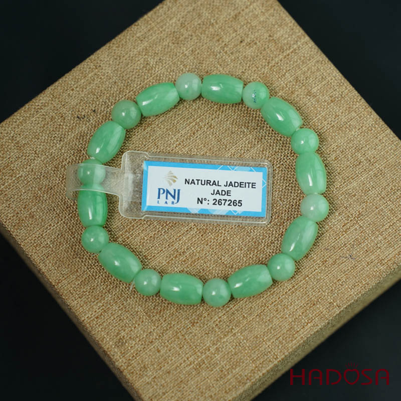 Vòng chuỗi Ngọc Cẩm Thạch trắng vân lý lu thống HADOSA