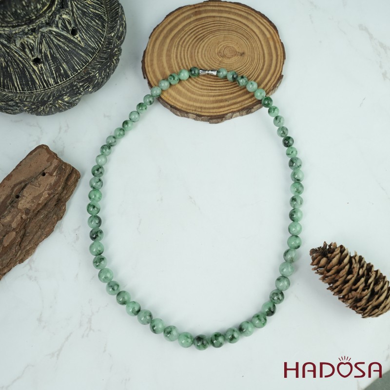 Vòng chuỗi cổ Cẩm thạch vân lí 52cm