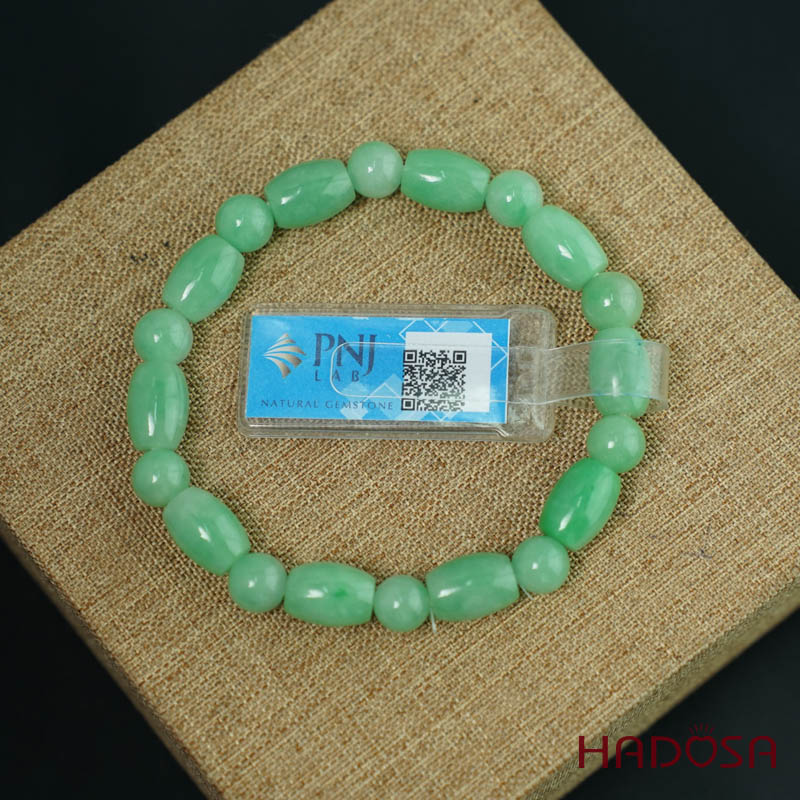 Cận cảnh Vòng chuỗi Ngọc Cẩm Thạch trắng vân lý lu thống HADOSA