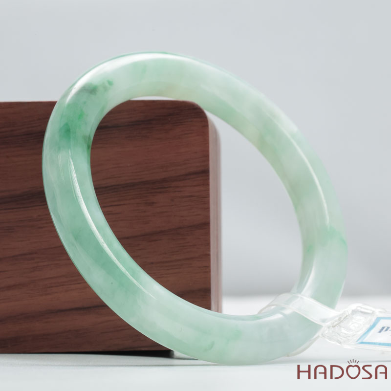 Vòng Ngọc Cẩm Thạch Type A Điểm Lý Chủng Đậu Bản Tròn Ni 55