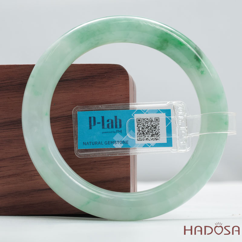 Vòng Ngọc Cẩm Thạch Type A Điểm Lý Chủng Đậu Bản Tròn Ni 55